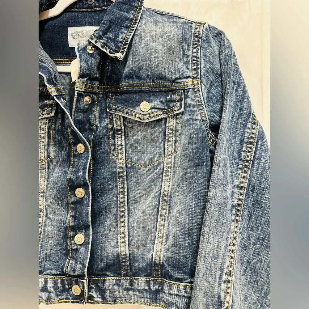 NEW Gymboree‎ Girl's XL Short Dark Wash Button Up Classic Cotton Jean Jacket